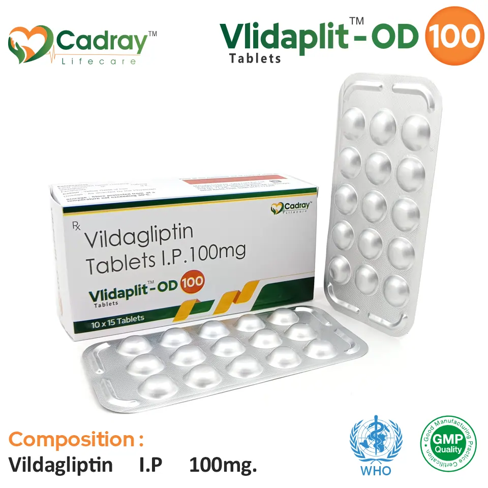 Vildagliptin 100mg Oral Anti-Diabetic Tablet Packaging